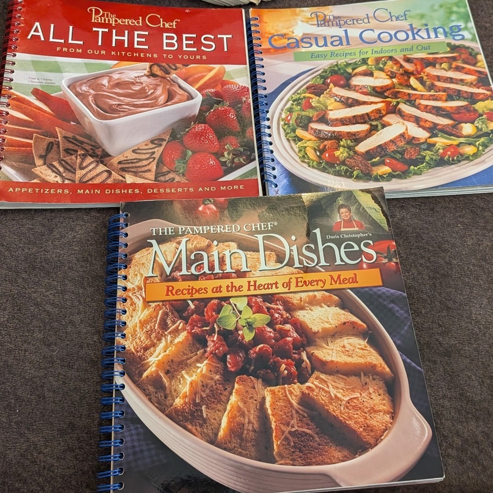 Pampered Chef Cookbook Lot of 3 All The Best Casual Cooking Main Dishes Spiral
